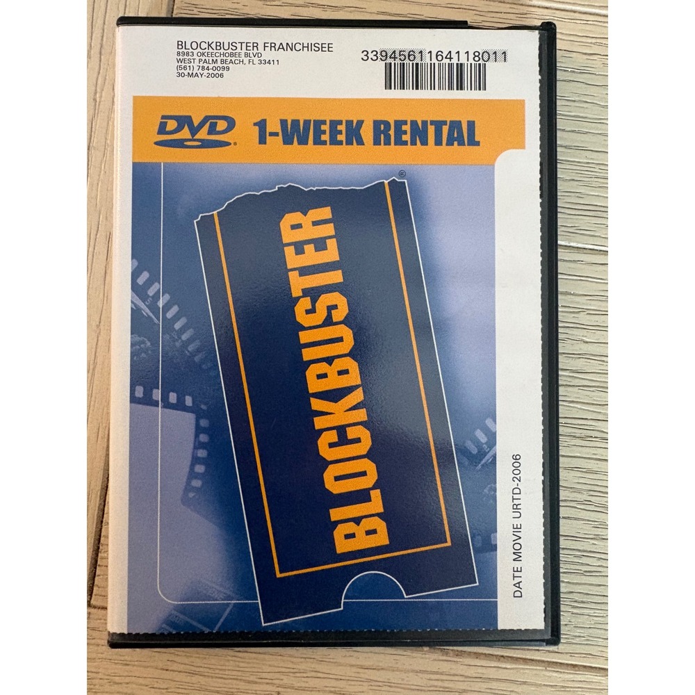 Blockbuster DVD Date Movie Unrated 2006 Rental Case Nostalgia Comedy
